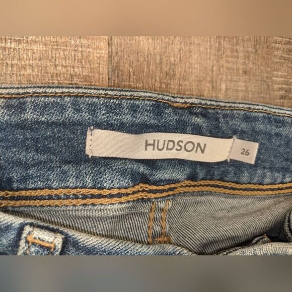 HUDSON Womens Collin Flap Skinny Jeans Size 26 Dark Wash Stretch Mid Rise Denim - Picture 8 of 15